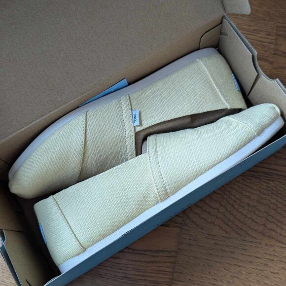 [NWT] TOMS Alpargata Slip On Shoes Heritage Canvas - Banana Yellow - Picture 5 of 6